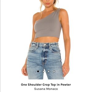 Revolve Susana Monaco One Shoulder Crop Top NWT